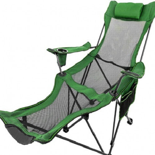 SILLA DE PLAYA PLEGABLE CON PORTA PIE