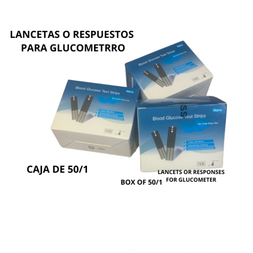 TIRILLAS PARA GLUCOMETROS 50/1