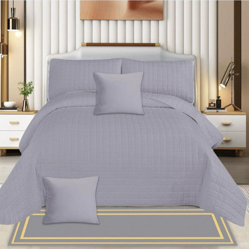 COBERTOR DE 6 UNIDADES PARA CAMA 60 O 54 (QUEEN O MATRIMONIAL) COLOR GRIS