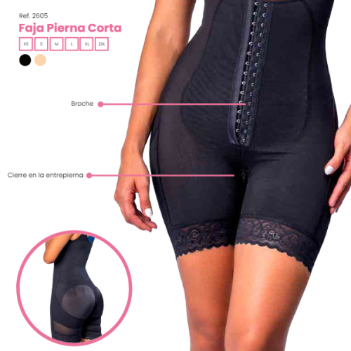 FAJA PIERNA CORTA NEGRO S